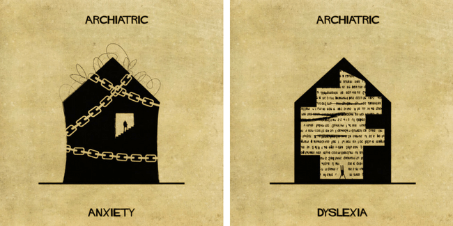 Ilustrador usa arquitetura para representar distúrbios mentais
